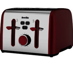 Breville Colour Notes VTT628 4-Slice Toaster - Red